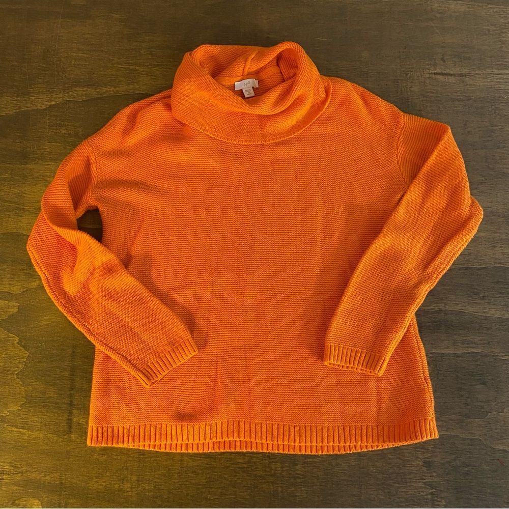 J.Jill Orange Cowlneck Sweater - Picture 2 of 6